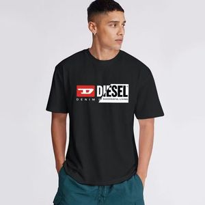 Camiseta de Verano para Hombre, 100% Algodón, Absorbente de Sudor, Transpirable, con Estampado de Letras Vintage - Product Image 1