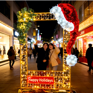 Cadre photo 3D de Noël en plein air, éclairage LED en PVC, IP65 étanche, utilisation commerciale, <span class=keywords><strong>d</strong></span>écoration de festival <span class=keywords><strong>d</strong></span>'<span class=keywords><strong>hiver</strong></span> - Product Image 1