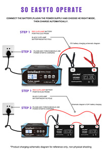 Chargeur de <span class=keywords><strong>batterie</strong></span> de voiture automatique au plomb-acide 12V 24V intelligent à microprocesseur, <span class=keywords><strong>charge</strong></span> rapide, réparation, entretien, alimentation - Product Image 6