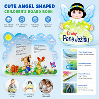 Livre cartonné personnalisé en forme de personnage découpé à l'emporte-pièce OEM, livre d'histoires pour enfants avec figurine d'ange, impression de livres pour enfants en carton rigide