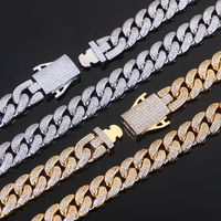 Collier Hip Hop Miami Iced en Argent Sterling 925 Plaqué Platine avec Chaîne Croisée Double Rangée de Moissanite Certifiée GRA D VVS1 OUGEPHELI