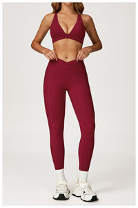 Fille <span class=keywords><strong>Sport</strong></span> <span class=keywords><strong>Pas</strong></span> <span class=keywords><strong>Cher</strong></span> Logo Personnalisé Unique Actif Modeste Vietnam Gym Wear Femmes Ensembles Avec Leggings Taille Haute - Product Image 3
