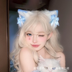 Pinza de pelo con lazo en forma de corazón, dulce y juguetona, estilo bailarina, estilo gata inocente y seductora, diadema linda de sirvienta - Product Image 1