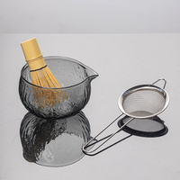 Ensemble de matcha en verre borosilicate de haute qualité au design Japandi classique, résistant à la chaleur, écologique, de qualité alimentaire, outils à thé pour le thé de l'après-midi