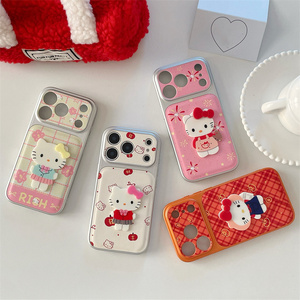 Original Cartoon Leather KT Cat Bow Mobile Phone case for iPhone 17 16 15 Pro Max Converted cute Camera DIY Printing <b>back</b> Cover - Product Image 1