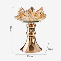 Porte-bougie d'aromathérapie de luxe haut de gamme en cristal en forme de fleur - Semi-fait main, centre de table romantique pour la maison, cadeau de pendaison de crémaillère