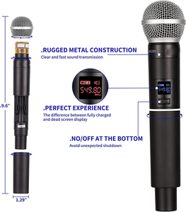 Chuyên Nghiệp 8-Kênh Uhf Hệ Thống Micro Không Dây Cầm Tay Micro Năng Động Với Cardioid Mô Hình Cực Làm Kim Loại Bền - Product Image 5