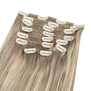 Extensioni per capelli a clip di qualità professionale, 100% Remy europee da un singolo donatore, 7 pezzi, 100g, con doppia trama a macchina, punte piene, aspetto naturale - Product Image 5
