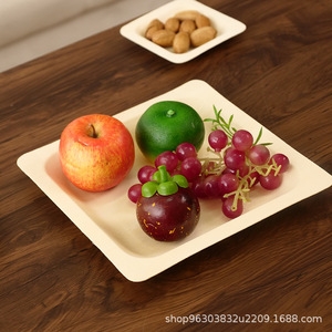 Disposable Wooden Food <b>Tray</b> 27cm Square For Picnic Outdoor Use - Product Image 5