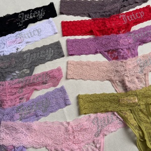 Mutandine in pizzo Sexy da donna con motivo solido a vita bassa Biancheria intima in Nylon lavorata a maglia tinta unita per adulti per periodi - Product Image 6