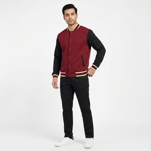 Veste universitaire pour homme FINER THREADS, mélange polyester/coton, col montant, logo sur le devant, respirante, manches classiques - Product Image 1