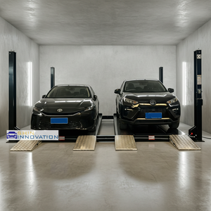 CE ISO Lift Mobil Hidrolik Empat Tiang Lebar Ganda Inovatif Berkualitas Tinggi untuk 4 Mobil, Peralatan Parkir - Product Image 1