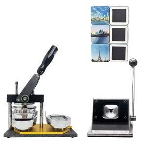 New 50*50mm 2*2 Inch Square Manual Magnet Fridge <b>Badge</b> <b>Making</b> Machines Plastic Button Material for Desktop Use - Product Image 2