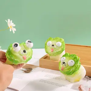 Novelty lovely worm cheat Squeeze Eyes Pop Out Animal Fidget Soft Plastic Squinting Eye Cabbage Dog Stress Relief Toys