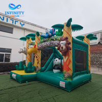 Château Gonflable Commercial Robuste en PVC, Combo Toboggan et Structure de Rebond pour Enfants, Idéal pour la Location Événementielle