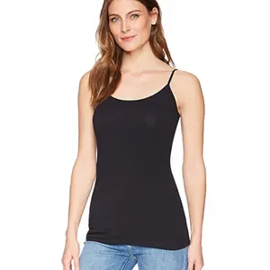 Spaghetti Strap Regatas Camisole Ajustável Sólida Básica das mulheres