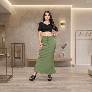 Sous-jupe de sari indien moderne, coupée et cousue, extensible, infroissable, avec extension de hauteur, pour tenue indienne - Product Image 4