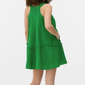 Nouvelle Robe Décontractée Plissée à Volants en Coton pour Femme, Style Modeste et Tendance, Motif Uni, Coupe Ample, Idéale pour l'Été – Vente Chaude OEM - Product Image 4