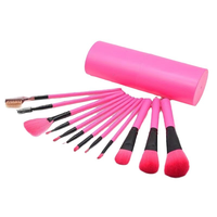 Ensemble de 12 pinceaux de maquillage avec pinceaux à blush, y compris des pinceaux pour les yeux et les lèvres, avec support à pinceaux et logo personnalisé