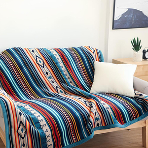 Chăn nỉ Sherpa Boho đặt may OEM ODM, chăn Aztec siêu mềm mại và ấm áp, chăn lông cừu flannel hai lớp - Product Image 2