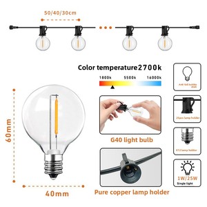 <span class=keywords><strong>Guirnalda</strong></span> de <span class=keywords><strong>Luces</strong></span> Solares G40, Impermeables IP65, para Jardín, Camping, Decoración, con Control Remoto, Éxito de Ventas Transfronterizo - Product Image 3
