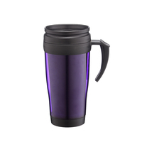 Mug à café isotherme portable en plastique de 14 oz, à double paroi, anti-fuite, pour la randonnée, les voyages, personnalisable, service OEM