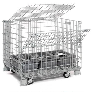 Welded <strong>Gabion</strong> Storage Cage with Wheels Square Mesh Galvanized <strong>Steel</strong> Wire for Warehouse Use Cutting &amp; Bending Services - Product Image 6
