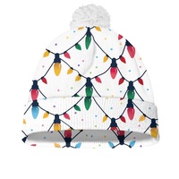 Personnalisé en usine, pour enfants, avec pompons, motifs mignons de Père Noël, de sapin de Noël et d'élk, chaud, pour le printemps et l'automne, pour fêtes et tenues décontractées