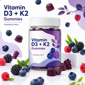 Suplementos múltiples Halal personalizados D C <span class=keywords><strong>Ácido</strong></span> <span class=keywords><strong>ascórbico</strong></span> E Aceite Minerales Vitaminas complejas Vitamina D3 K2 Gomitas para la salud de los hombres - Product Image 5