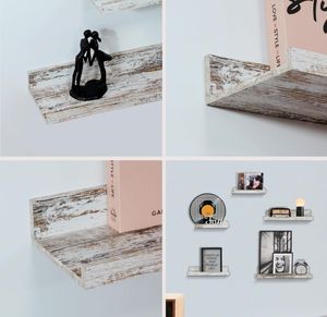 Estantes Flotantes de Madera de Estilo Rústico de 5 Niveles, Sostenibles y Multifuncionales, para Montar en la Pared, Decoración Rústica para Artículos Pequeños - Product Image 4