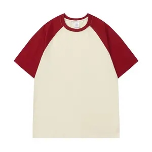 Biểu Tượng Tùy Chỉnh Màu Xanh Raglan Tay Áo T-Shirt Thời Trang Màu Sắc Tương Phản Thiết Kế Người Đàn Ông Của Casual T-Shirt Cotton Kích Thước Lớn T-Shirt