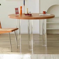 Assiette acrylique en cristal Transparent pieds de Table à manger à tige solide personnalisés jambe de Table en acrylique pour Tables à manger