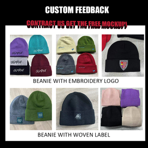 Gorro de <span class=keywords><strong>invierno</strong></span> cálido de Color sólido al por mayor <span class=keywords><strong>2023</strong></span>, gorro de punto grueso con etiqueta tejida con logotipo personalizado para mujeres y hombres - Product Image 6