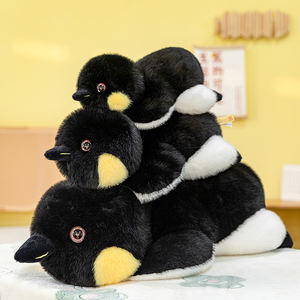 Nuevo juguete de peluche de pingüino emperador súper suave simulación personalizada pingüino negro figura de peluche realista pingüino juguetes de animales de peluche - Product Image 1