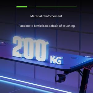 Muebles de Oficina Personalizados al por Mayor, <span class=keywords><strong>Mesa</strong></span> de Juego para Computadora Negra, <span class=keywords><strong>Mesa</strong></span> de Juego para Computadora RGB para Deportes Electrónicos con Soporte para Vasos - Product Image 4