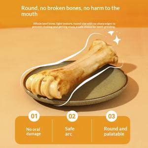 Os de moelle de bœuf naturels avec de la viande véritable - Friandises à mâcher durables pour les mâcheurs agressifs - Favorise la santé des dents et des gencives - Product Image 4