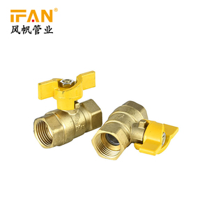 IFAN çin vana üreticisi 1/2 3/4 1 inç kelebek kolu gaz vanası sarı pirinç küresel gaz valfi - Product Image 5