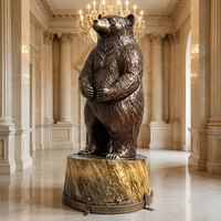 Sculpture en bronze d'ours majestueux en marche - Statue de faune sauvage sur mesure grandeur nature avec options personnalisées, sculpture en bronze