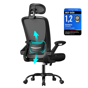 <span class=keywords><strong>Chaise</strong></span> de bureau <span class=keywords><strong>SONGMICS</strong></span> en maille noire avec support lombaire, accoudoirs rabattables, <span class=keywords><strong>chaise</strong></span> pivotante ergonomique - Product Image 1