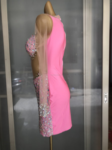 Novance Y2113 Ideas <span class=keywords><strong>de</strong></span> nuevos productos <span class=keywords><strong>2022</strong></span> High Coller Mangas transparentes Vestidos <span class=keywords><strong>de</strong></span> dama <span class=keywords><strong>de</strong></span> honor Vestido sexy azul claro para fiesta <span class=keywords><strong>de</strong></span> noche - Product Image 4