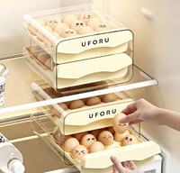 Conteneur de rangement pour œufs de type tiroir, très bien noté, en plastique transparent, pour réfrigérateur, cuisine, maison, plateau de conservation des œufs frais