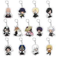 Porte-clés en acrylique Anime BLEACH, figurines Kurosaki Ichigo, Kuchiki Rukia, Zaraki Kenpachi, Kuchiki Byakuya, cadeaux mignons, vente en gros
