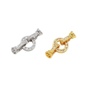 18k Gold Micro-painted Zirconia DIY Universal Buckle Gold Bracelet <b>Necklace</b> Clasp End Buckle Connector Accessory B68 - Product Image 5