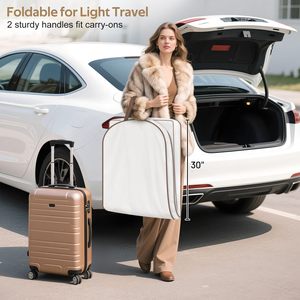 Sac à <span class=keywords><strong>vêtements</strong></span> en coton pour femmes avec fermetures à glissière pour robes longues stockage de <span class=keywords><strong>vêtements</strong></span> suspendus de luxe couverture de robe pliable respirante - Product Image 5