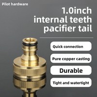 Adaptateur de robinet en cuivre de 1 pouce avec buse de pistolet à eau Connecteurs d'eau de jardin en métal Accessoires accessoires