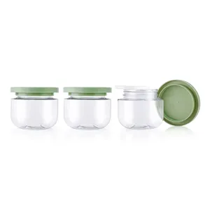 Wholesale envases para cream corporal 250ml clear empty pet cosmetic plastic jars with lids