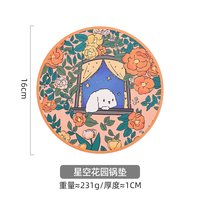 Gdjxb Asian Zen Eco-Friendly Home Decor Sous-plat rond en céramique imperméable et isolant thermiquement, diamètre 16 cm, épaisseur 1 cm, Fujian
