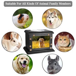 Hondenurn Houten Kist Met Foto Eenvoudig Houten Frame Huisdierenurn Houten Herdenkingsurn Begrafenisplaatsingsdoos - Product Image 1