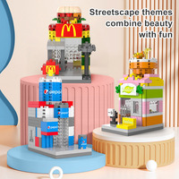 8 Types Magasin Ville Vue Sur La Rue Bloc De Construction Coin Boutique Modèle Briques Magasin Nano blocs Variété Vue Sur La Rue Ensemble Complet