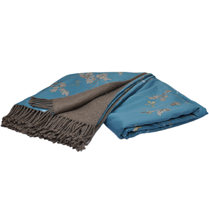 ผ้าห่มดีไซน์หรู BLUE PHOENIX ผ้าไหม 50% ขนแพะทิเบต 50% สองด้าน นุ่มมาก อุ่นสบายสำหรับฤดูหนาว ใช้ได้กับโซฟาและเตียง - Product Image 3